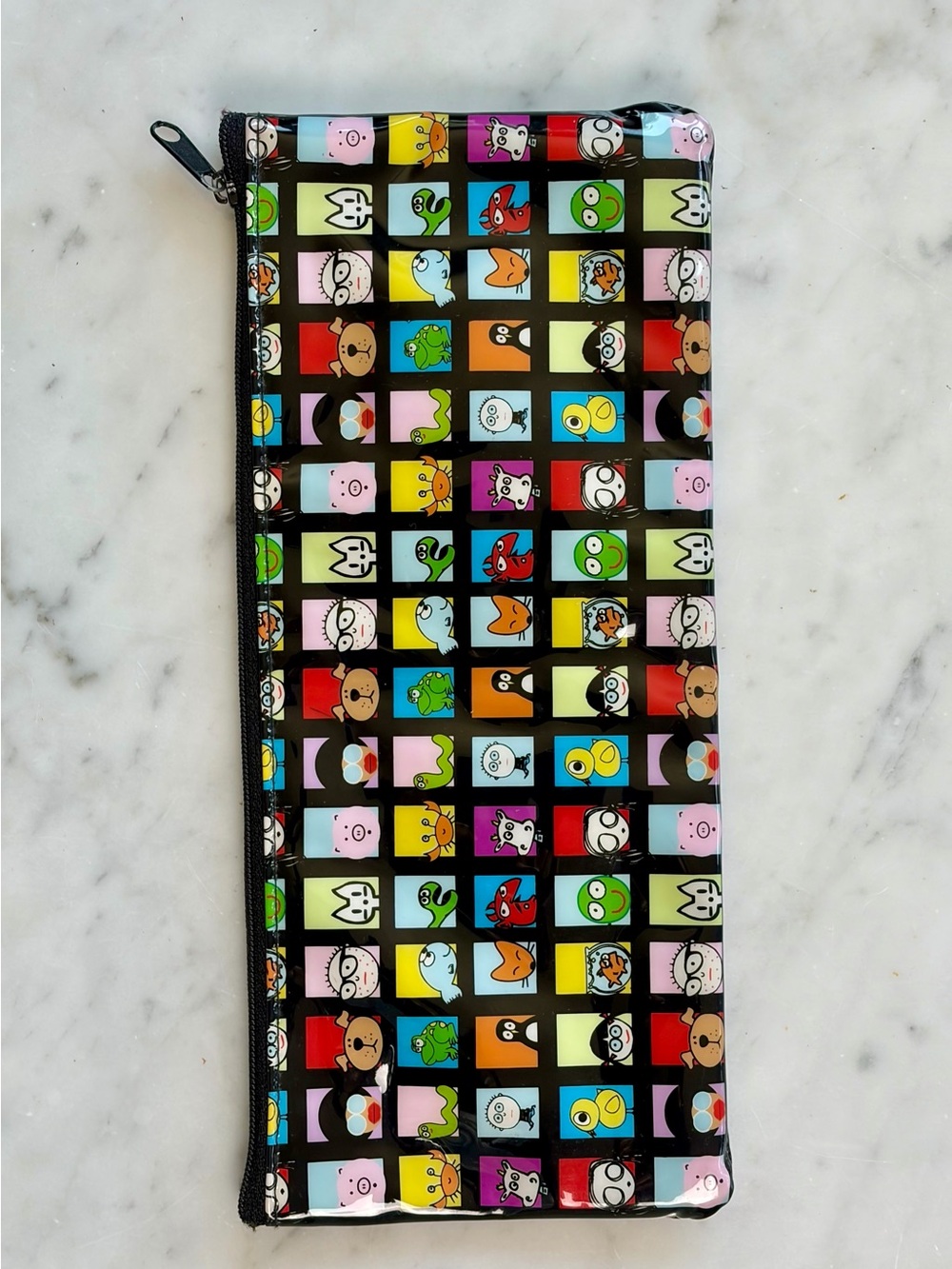 David and Goliath y2k vinyl zipper pouch, Multi-Color, 9.25x4” - Picture 2 of 5